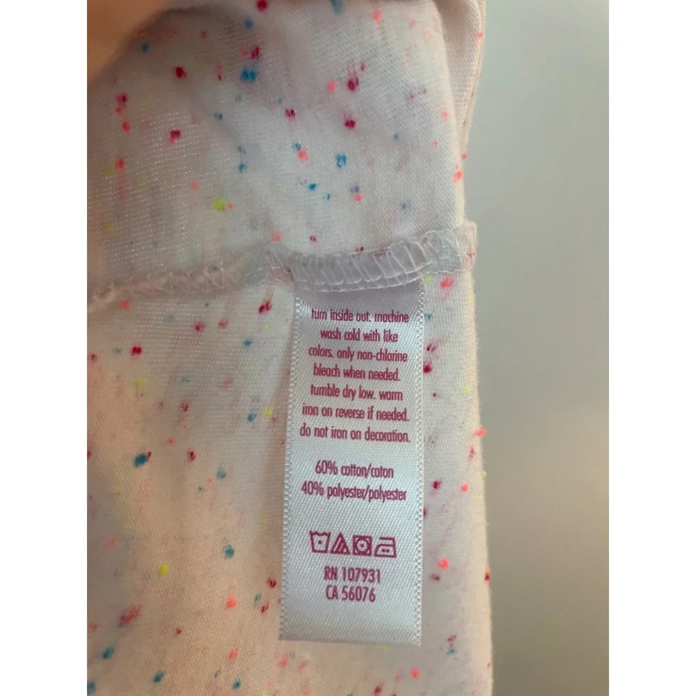 Justice Girl's Long-Sleeve Raglan Tee, Pink & Rainbow Speckled